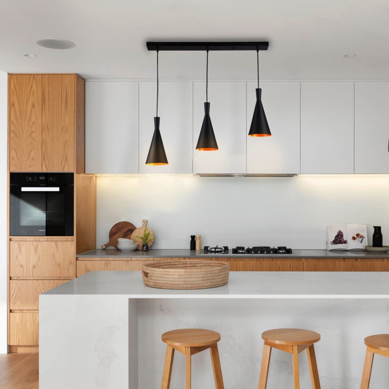 Metal pendant lamp "Solvang Triple".