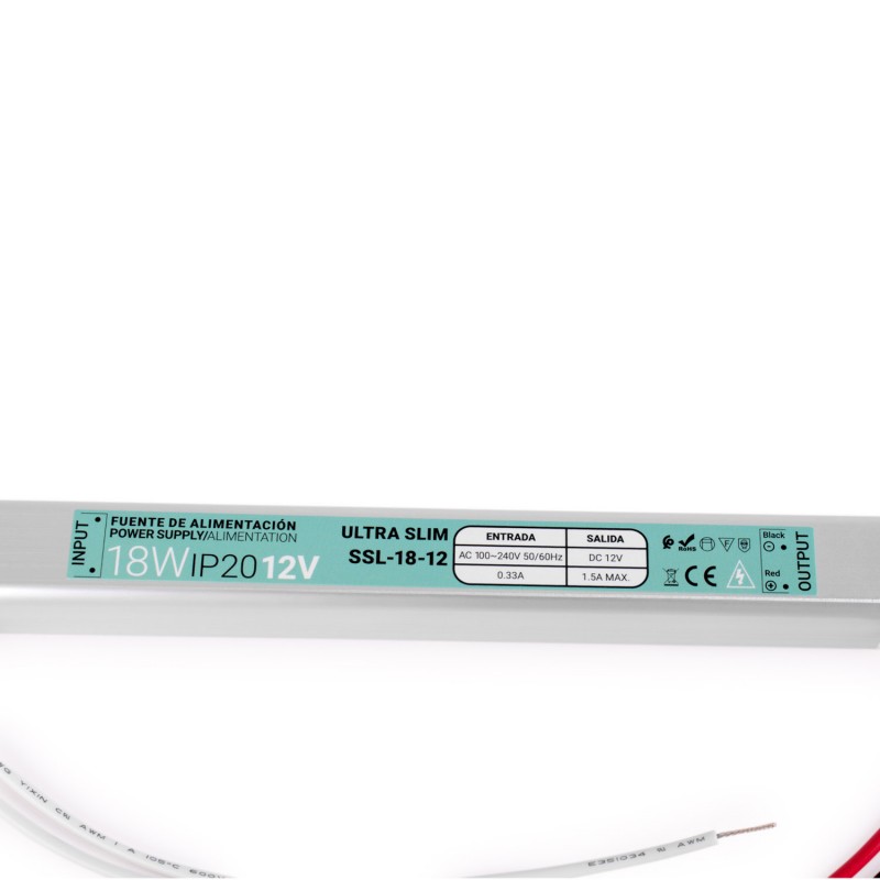 Ultra slim power supply 12V - 18W - IP20