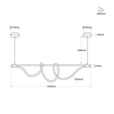 Corda" modern neon undulating pendant lamp - 360º - 45W - 3000K