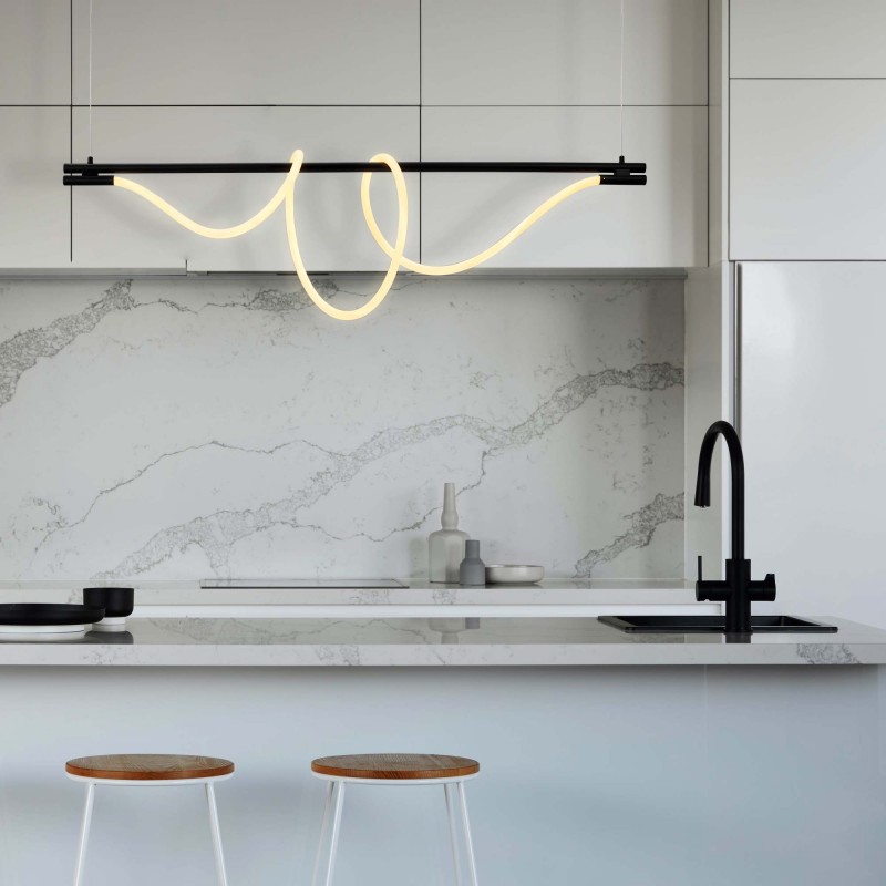 Corda" modern neon undulating pendant lamp - 360º - 45W - 3000K