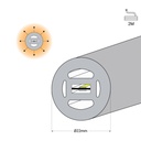 Flexible LED neon 360º circular - Ø22mm - 2 meters - 24V DC - 240Ch/m - 19,2W/m - IP65