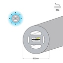 Flexible LED neon 360º circular - Ø22mm - 5 meters - 24V DC - 240Ch/m - 19,2W/m - IP65