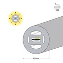 Flexible LED neon 360º circular - Ø22mm - 5 meters - 24V DC - 240Ch/m - 19,2W/m - IP65