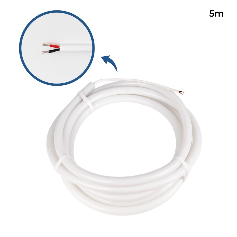 Flexible LED neon 360º circular - Ø22mm - 5 meters - 24V DC - 240Ch/m - 19,2W/m - IP65