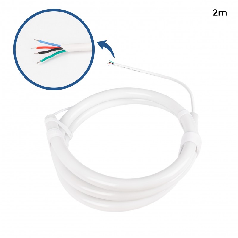 Flexible LED neon 360º circular RGB - Ø22mm - 2 meters - 24V DC- 240Ch/m - 28W/m - IP65