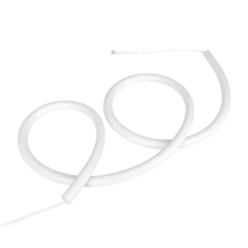 Intelligent RGB flexible LED neon IC - 360º circular - Ø22mm - 2 meters - 12V DC - 28W/m - IP65