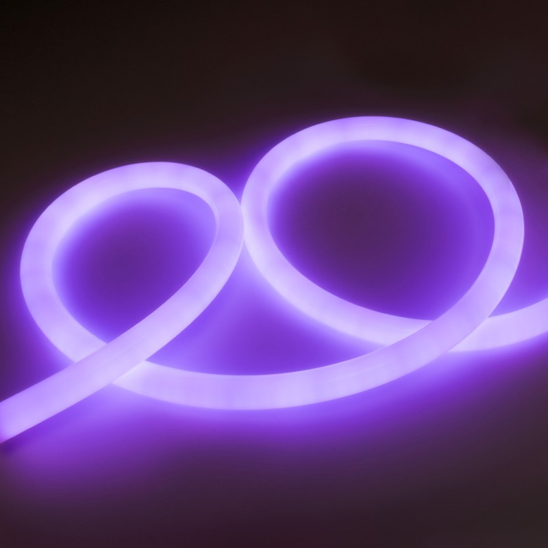 Flexible LED neon 360º circular RGB - Ø22mm - 5 meters - 24V DC- 240Ch/m - 28W/m - IP65