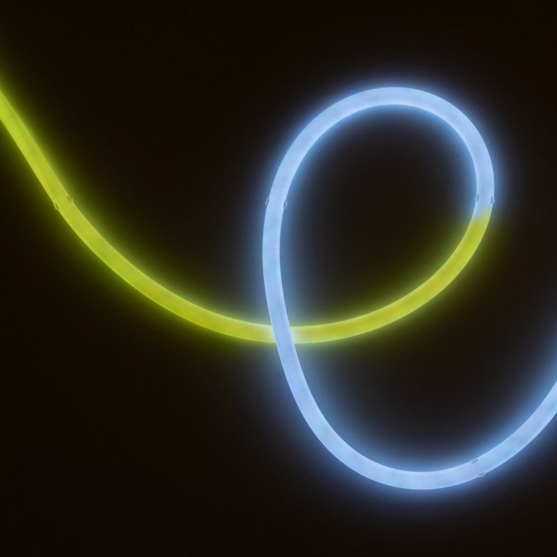 Intelligent RGB flexible LED neon IC - 360º circular - Ø22mm - 4 meters - 12V DC - 28W/m - IP65