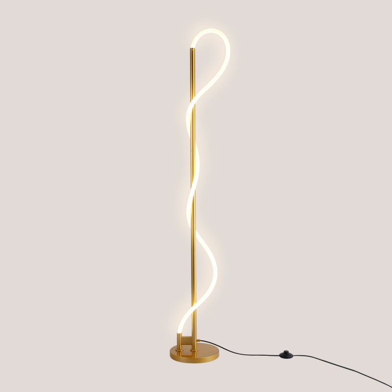 Corda" modern neon undulating floor lamp - 360º - Dimmable - 30W - 3000K