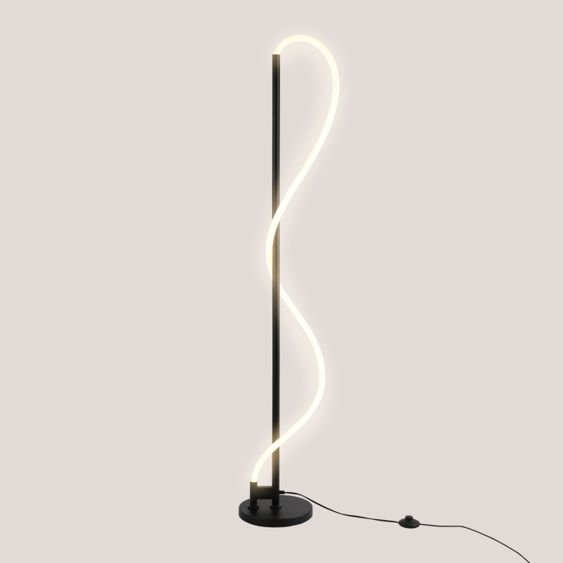 Corda" modern neon undulating floor lamp - 360º - Dimmable - 30W - 3000K