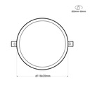 Recessed LED downlight - 8W - Adjustable cutout diameter: Ø 50-90mm