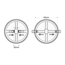 Recessed LED downlight - 8W - Adjustable cutout diameter: Ø 50-90mm