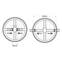 Recessed LED downlight - 15W - Adjustable cutout diameter: Ø 50-140mm