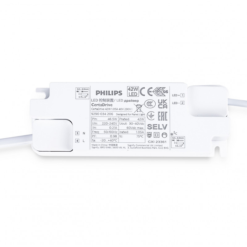 PHILIPS CertaDrive 220-240V Driver - Output 30-42V DC - 0.9/1,05A - 44W