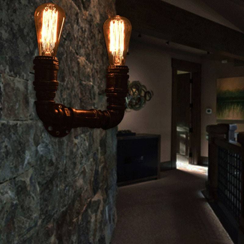 Vintage pipe wall light "COPPER".