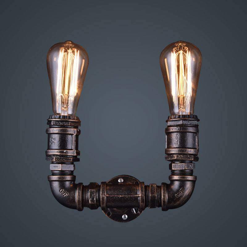Vintage pipe wall light "COPPER".