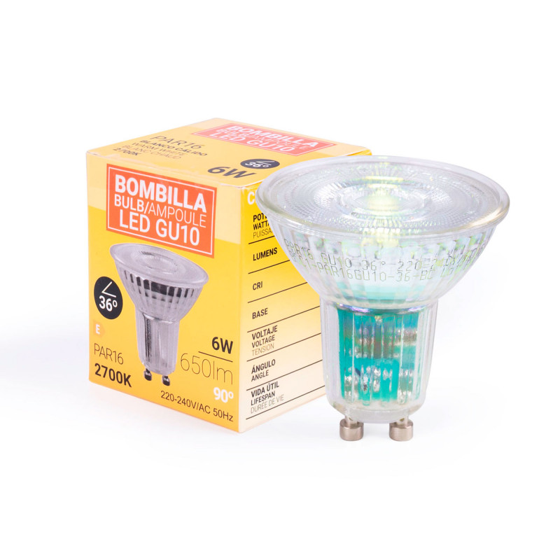 LED Bulb GU10 6W crystal - 800lm - PAR16 - 36° - 36° - LED bulb GU10 6W crystal - 800lm - PAR16 - 36° - 36° - 6W