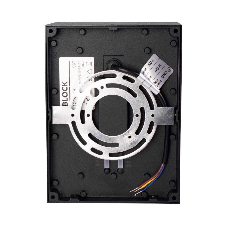 Aluminium outdoor wall light "Block" - Adjustable power: 12W-14W-16W - CCT