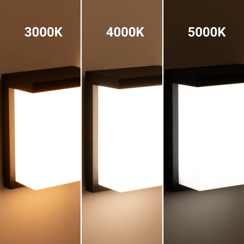 Aluminium outdoor wall light "Block" - Adjustable power: 12W-14W-16W - CCT