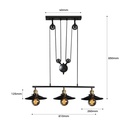 Pendant lamp with pulleys "CLOCK WORK".