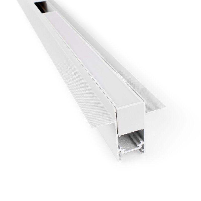 Linear opal LED opal luminaire for magnetic rail 48V - 10W - White