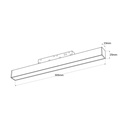 Linear opal LED opal luminaire for magnetic rail 48V - 10W - White
