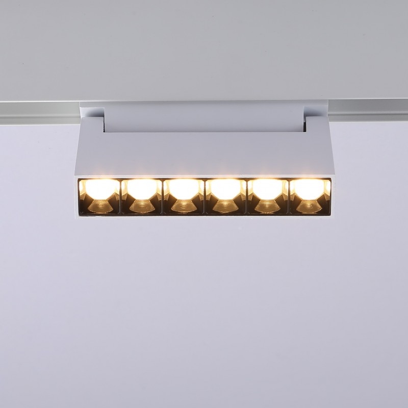 Linear LED adjustable luminaire for magnetic rail 48V - 6W - UGR16 - White