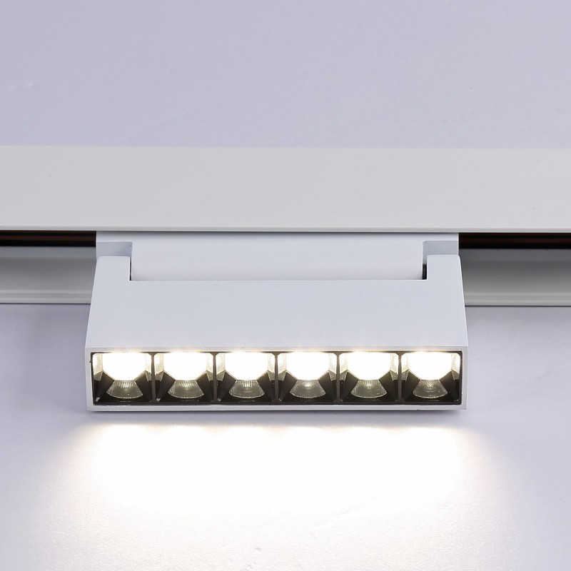 Linear LED adjustable luminaire for magnetic rail 48V - 6W - UGR16 - White