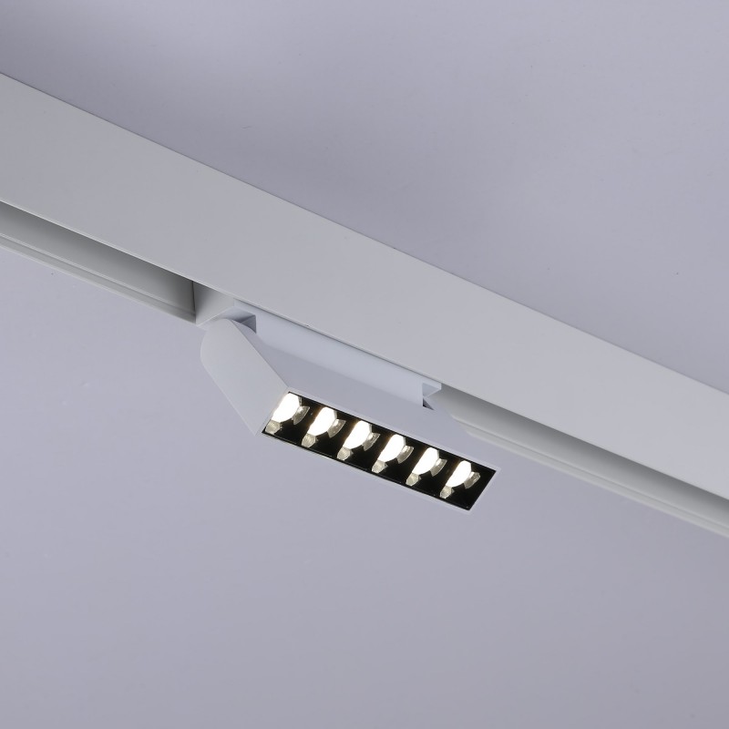 Linear LED adjustable luminaire for magnetic rail 48V - 6W - UGR16 - White