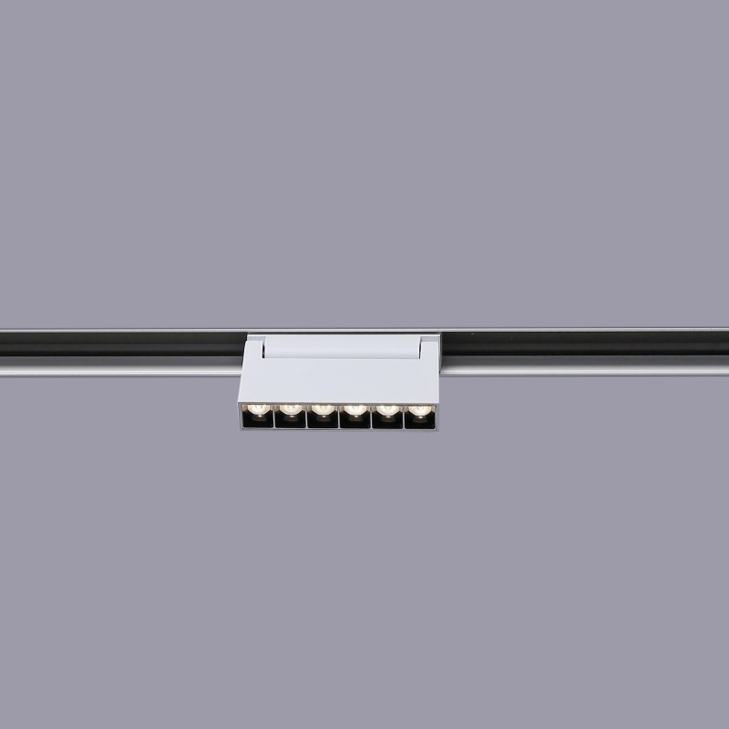 Linear LED adjustable luminaire for magnetic rail 48V - 6W - UGR16 - White