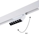 Linear LED adjustable luminaire for magnetic rail 48V - 6W - UGR16 - White