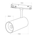LED spotlight for magnetic track 48V - 18W - White