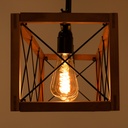 Vintage wood and metal pendant lamp "Sisca" - 5xE27