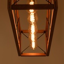 Vintage wood and metal pendant lamp "Sisca" - 5xE27