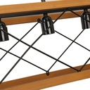 Vintage wood and metal pendant lamp "Sisca" - 5xE27