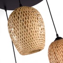 Trisa" triple wicker pendant lamp - 3xE27