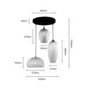Trisa" triple wicker pendant lamp - 3xE27