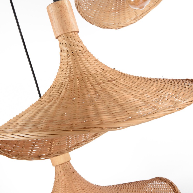 Triple wicker pendant lamp "Bellas 3" - 3xE27