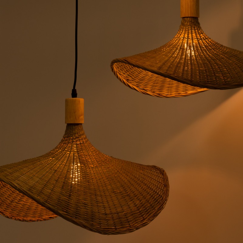 Triple wicker pendant lamp "Bellas 3" - 3xE27