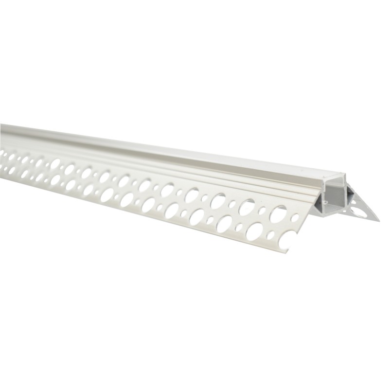 Aluminum profile integration plaster/plasterboard for external corner - LED strip up to 10 mm - 2 meters