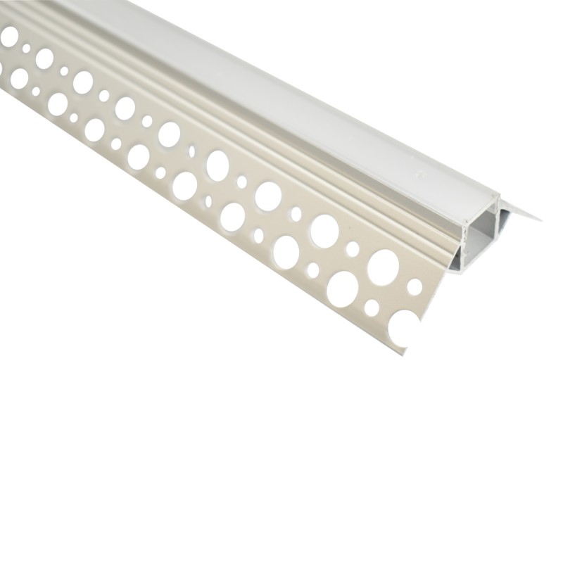 Aluminum profile integration plaster/plasterboard for external corner - LED strip up to 10 mm - 2 meters