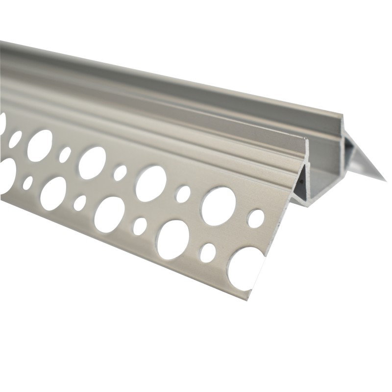 Aluminum profile integration plaster/plasterboard for external corner - LED strip up to 10 mm - 2 meters