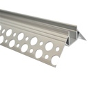 Aluminum profile integration plaster/plasterboard for external corner - LED strip up to 10 mm - 2 meters
