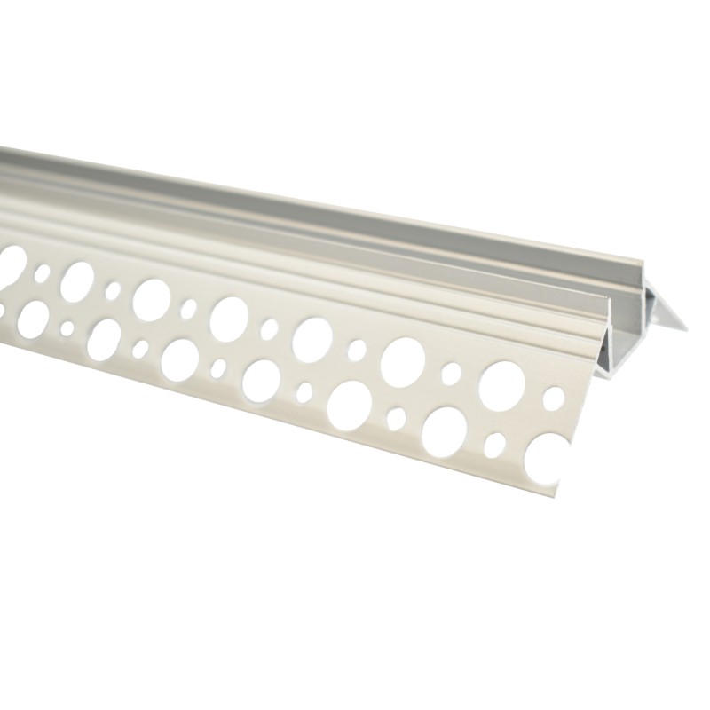 Aluminum profile integration plaster/plasterboard for external corner - LED strip up to 10 mm - 2 meters