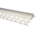 Aluminum profile integration plaster/plasterboard for external corner - LED strip up to 10 mm - 2 meters
