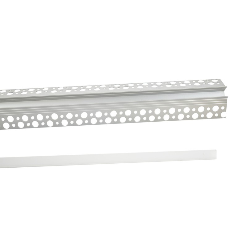 Aluminum profile integration plaster/plasterboard for external corner - LED strip up to 10 mm - 2 meters