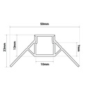 Aluminum profile integration plaster/plasterboard for external corner - LED strip up to 10 mm - 2 meters