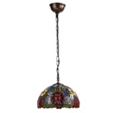 Tiffany-inspired pendant lamp with floral mosaic in glass