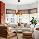Tiffany-inspired pendant lamp with floral mosaic in glass