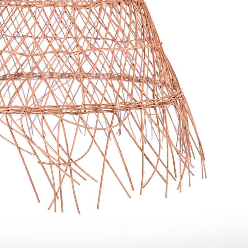 Willow" wicker pendant lamp with switch and plug